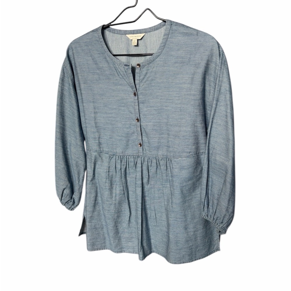 Lucky Brand Denim Blue Button-Front Blouse